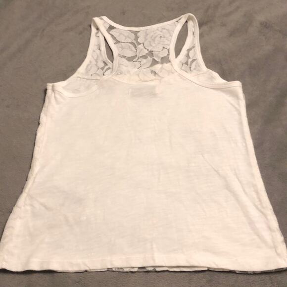 Abercrombie kids White lace tank top Girls Size Large Racer Back Ribbon Bow - Picture 2 of 6